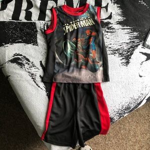 Marvel Spider-Man mesh jersey & shorts. 5T